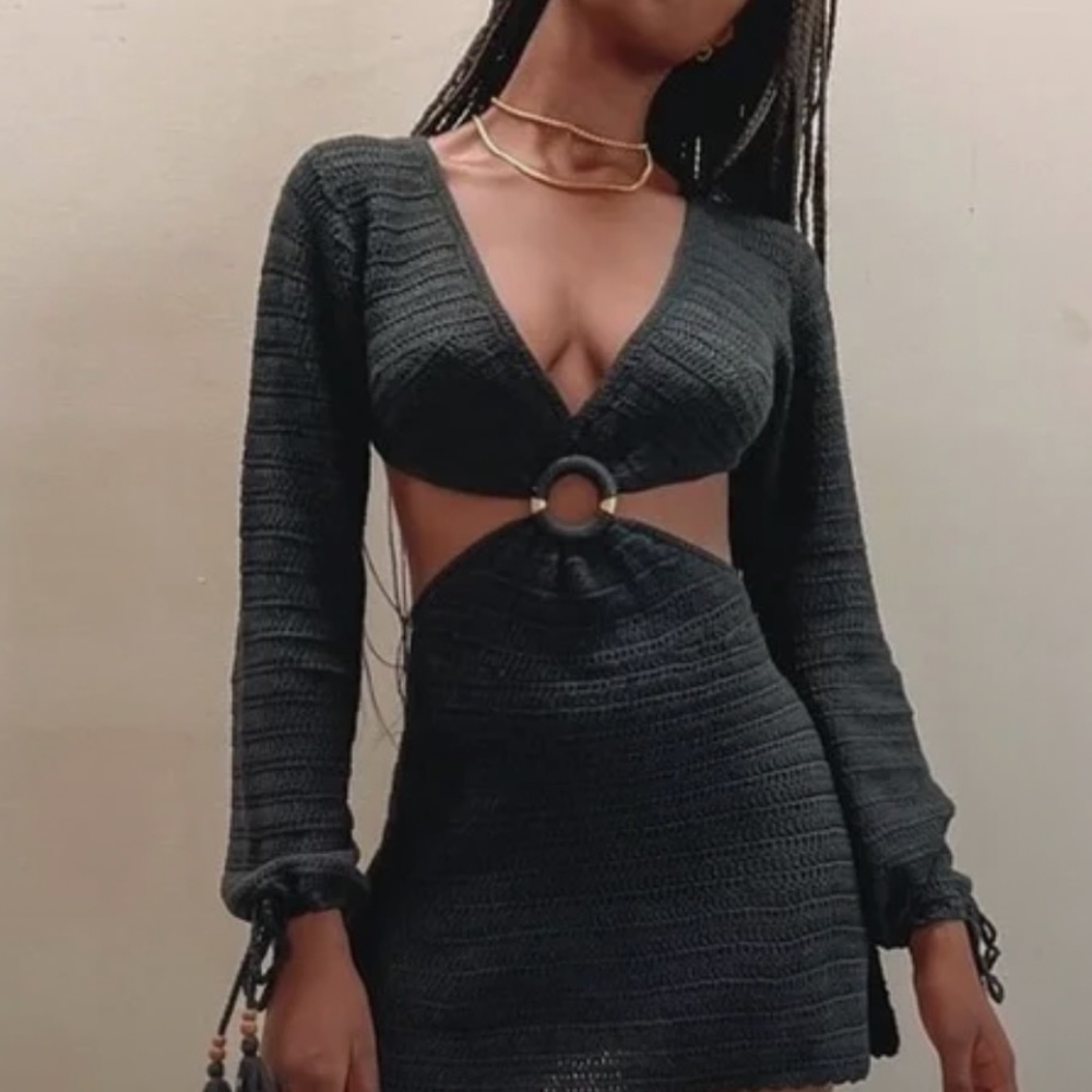 Beginning Boutique Cleo Crotchet Black Dress